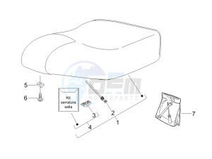 Liberty 200 4t Sport e3 drawing Saddle seats - Tool roll