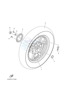 MW125A TRICITY 125 ABS (2CM2 2CMC) drawing REAR WHEEL