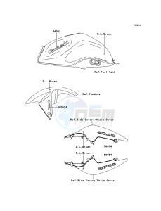 Z750 ABS ZR750MCF UF (UK FA) XX (EU ME A(FRICA) drawing Decals(C.L.Green)