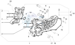 Fly 50 4T 2V 25-30Km/h drawing Crankcase