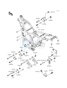 KLX 650 A [KLX650R] (A1-A3) [KLX650R] drawing FRAME FITTINGS