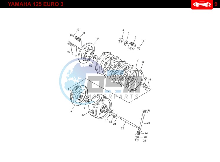 CLUTCH  Yamaha 125 EURO-3