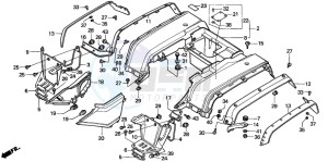 TRX350 FOURTRAX drawing REAR FENDER (TRX350K/DK/L/M/N/P)