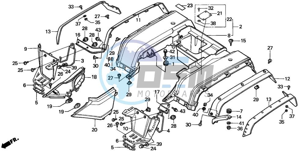 REAR FENDER (TRX350K/DK/L/M/N/P)