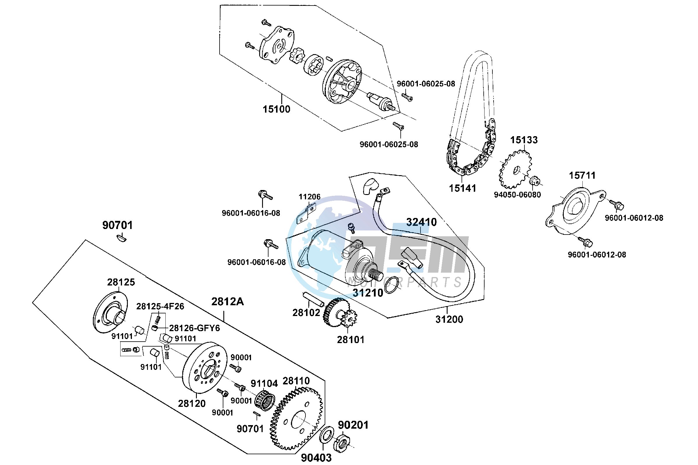 Starting Motor - Oil Pump