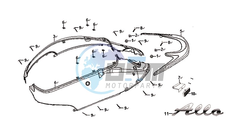 BODY COVER / ALLO 50 (25 KM/H) (AJ05WA-NL) (L8-M0)