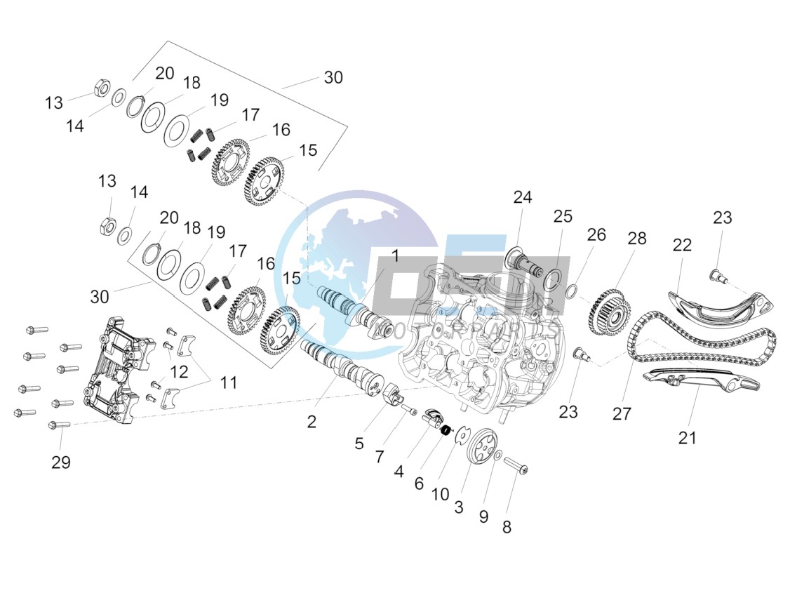 Front cylinder timing system