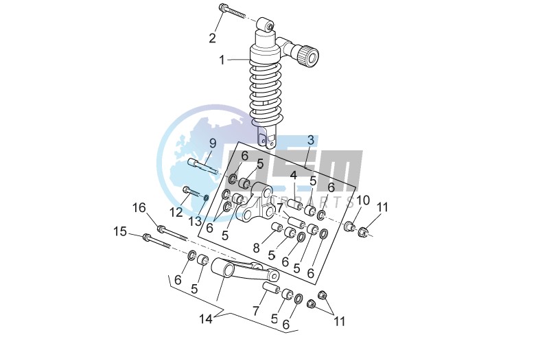 Connecting rod - rear shock abs.