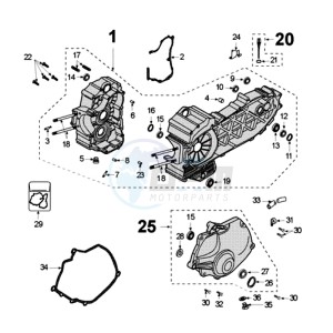 SAT400 drawing CRANKCASE WITH ROUND EDGE