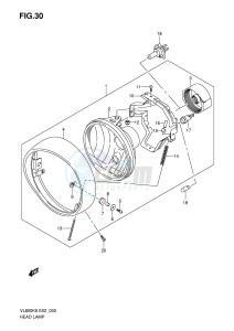 VL800 (E2) VOLUSIA drawing HEADLAMP ASSY (E2 E19)