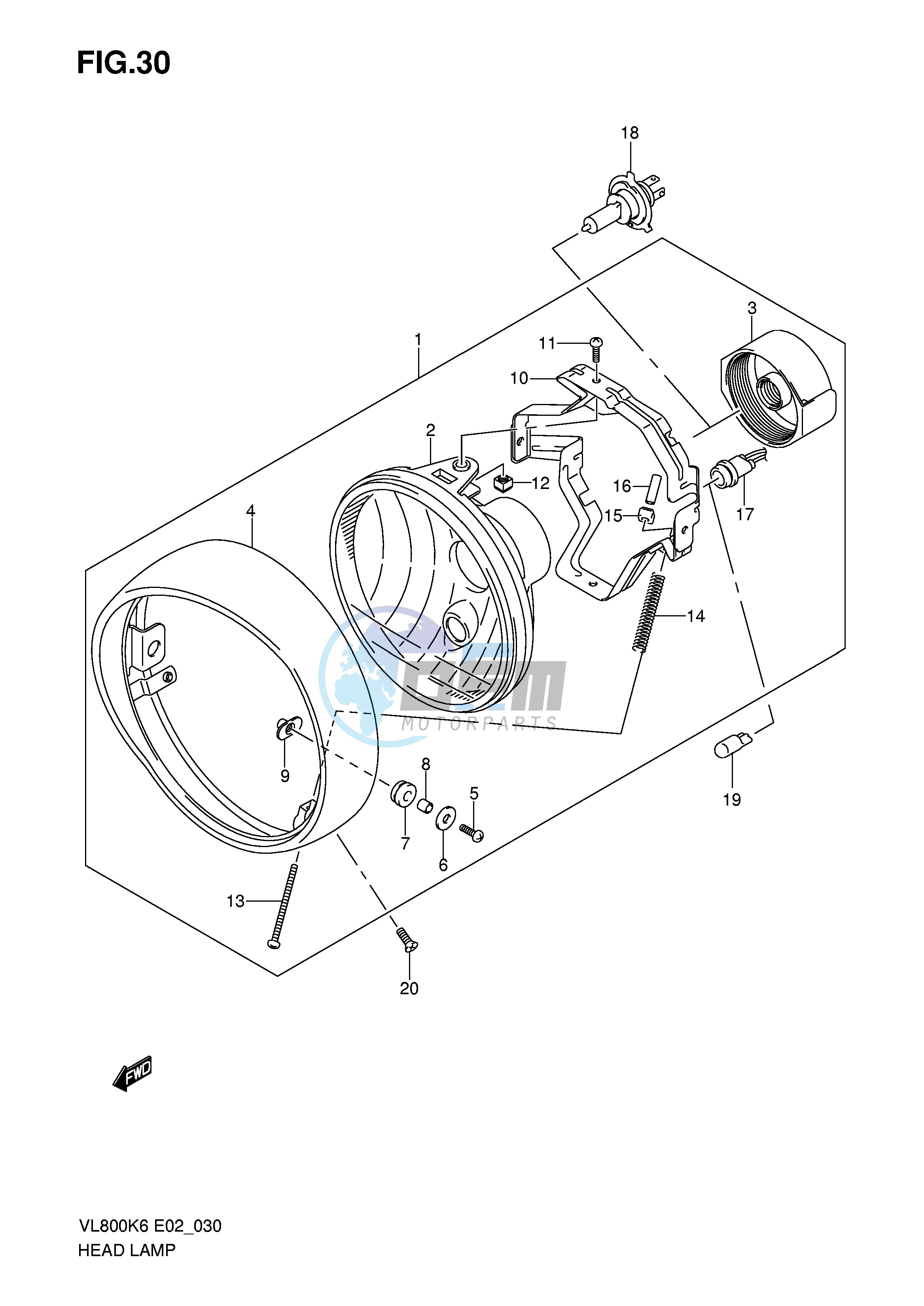 HEADLAMP ASSY (E2 E19)