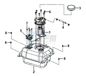 SYMPHONY ST 125I (XB12W2-EU) (E4) (L7-M0) drawing FUEL TANK - FUEL REGULATOR