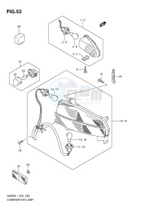 AN650 (E2) Burgman drawing COMBINATION LAMP (AN650AL1 E19)