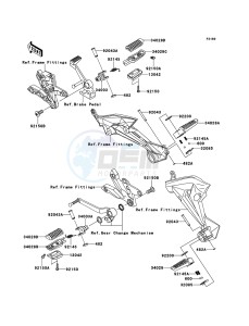 Z750 ABS ZR750MBF FR GB XX (EU ME A(FRICA) drawing Footrests