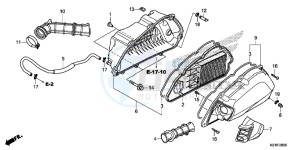 SH125ADE SH125AD UK - (E) drawing AIR CLEANER