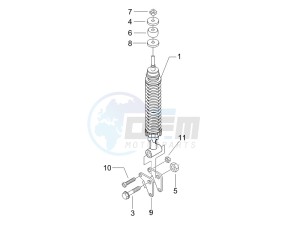 Liberty 125 4t Sport (UK) UK drawing Rear suspension - Shock absorbers