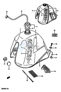 DR600R (E2) drawing FUEL TANK (MODEL J K)