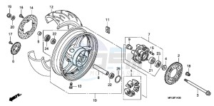 CB600FAB drawing REAR WHEEL