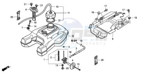 TRX500FA FOURTRAX FOREMAN drawing FUEL TANK (TRX500FA1/2/3/4)