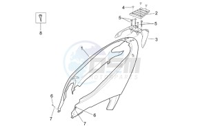 Leonardo 250-300 (eng. Minarelli) drawing Rear body - Rear fairing