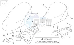 Scarabeo 50 2t (eng. Minarelli) drawing Seat - Carrier