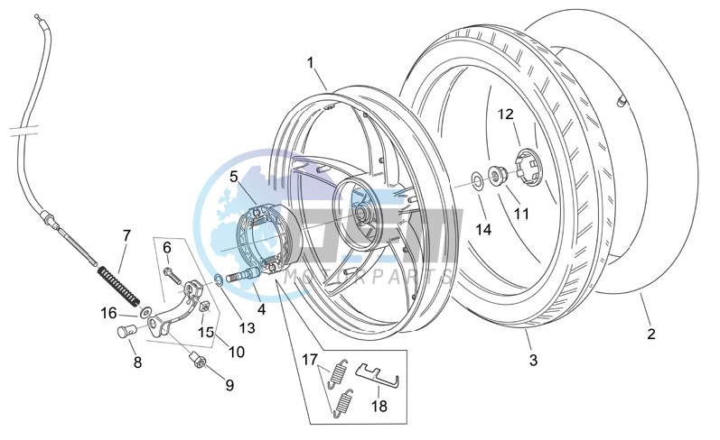 Rear wheel - disc brake