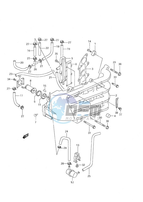 Inlet Manifold (S/N 971001 to 971960)