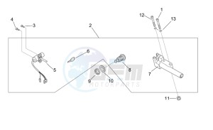 Scarabeo 50 2t e2 (eng. piaggio) drawing Lock hardware kit