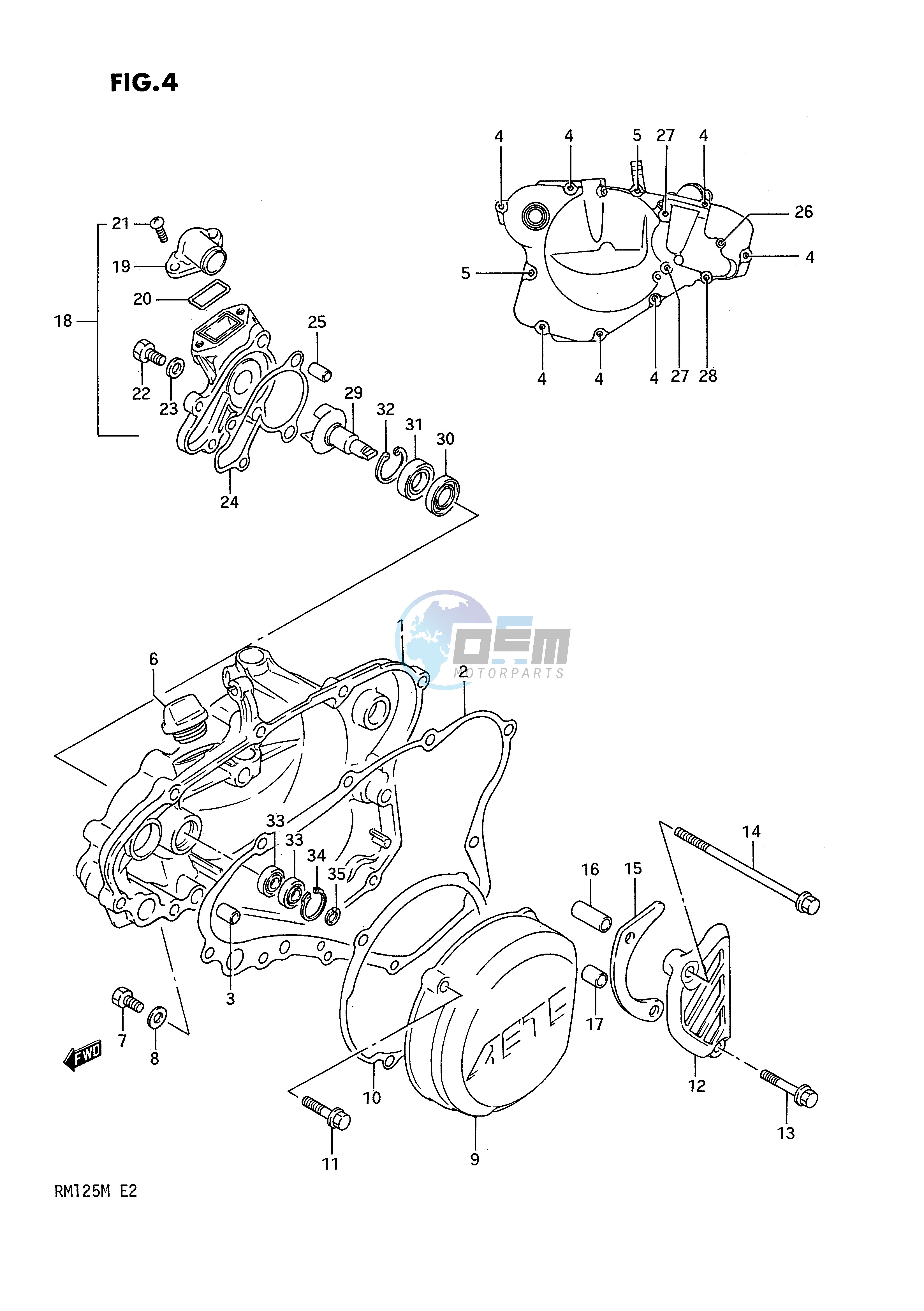 CRANKCASE COVER- WATER PUMP (MODEL K)