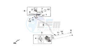 JOYMAX 250i drawing BRAKE CALIPER FOR / BRAKE LEVER CPL