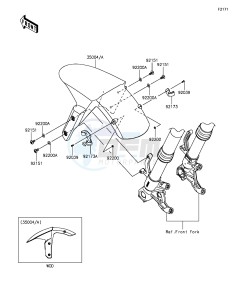 NINJA ZX-6R ABS ZX636FGF FR GB XX (EU ME A(FRICA) drawing Front Fender(s)