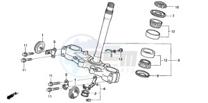 XR250R drawing STEERING STEM