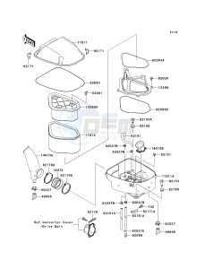 KVF 700 A [PRAIRIE 700 4X4] (A1-A2) [PRAIRIE 700 4X4] drawing AIR CLEANER