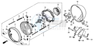 VT750DC BLACK WIDOW drawing HEADLIGHT (CM)