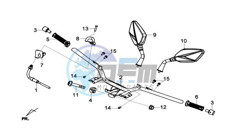 HANDLEBAR / BRAKE LEVERS CPL  L /R