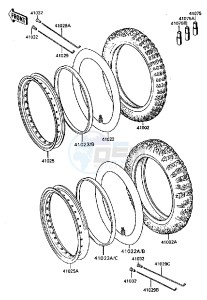 KL 650 A [KLR650] (A6-A9) [KLR650] drawing WHEELS_TIRES