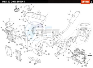 MRT-50-E4-2018-AUSTRIA-MRT-50-FREE-JUMP-GREEN-EURO-4-2018 drawing FUEL TANK - EXHAUST - RADIATOR