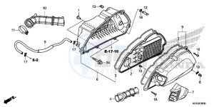 SH125G SH125S UK - (E) drawing AIR CLEANER