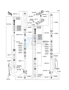 KX 250 T [KX250F] (7F) T7F drawing FRONT FORK