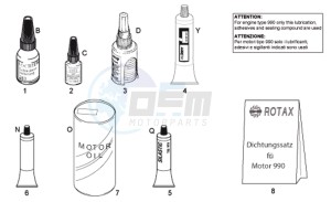 RSV 1000 Tuono drawing Sealing and lubricating agents