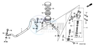 CBF1000A UK - (E / MKH) drawing REAR BRAKE MASTER CYLINDER (CBF1000)