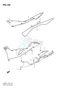 AN400 (E2) Burgman drawing SIDE LEG SHIELD (AN400L1 E19)