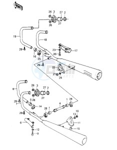 KZ 550 A (A1-A2) drawing MUFFLERS -- 80-81 A2_A3- -