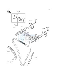 EX 500 A [EX500] (A4-A7) [EX500] drawing CAMSHAFTS_TENSIONER