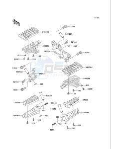 VN 750 A [VULCAN 750] (A6F) A6F drawing FOOTRESTS