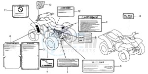 TRX300EX SPORTRAX 300EX drawing CAUTION LABEL