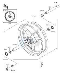 NINJA ZX-10R ZX1000SJF XX (EU ME A(FRICA) drawing Front Hub