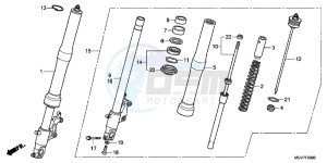 CBR600FAB CBR600F ABS E drawing FRONT FORK