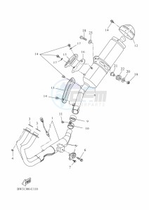 XTZ690 TENERE 700 (BFF2) drawing EXHAUST