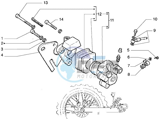 Rear master brake cylinder